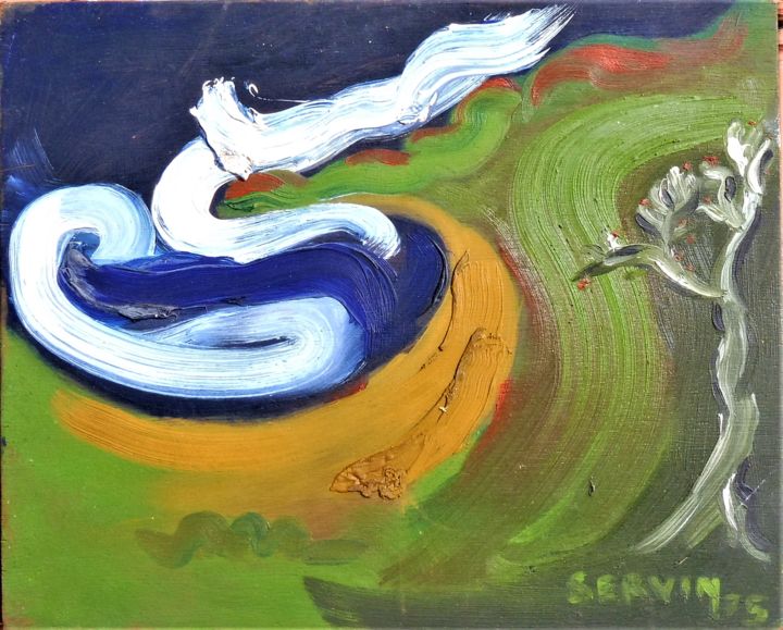 Painting titled "L'arbre sec" by Servin, Original Artwork, Oil