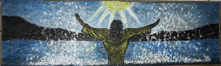 Malerei mit dem Titel "God" von Serxhio P, Original-Kunstwerk, Aquarell