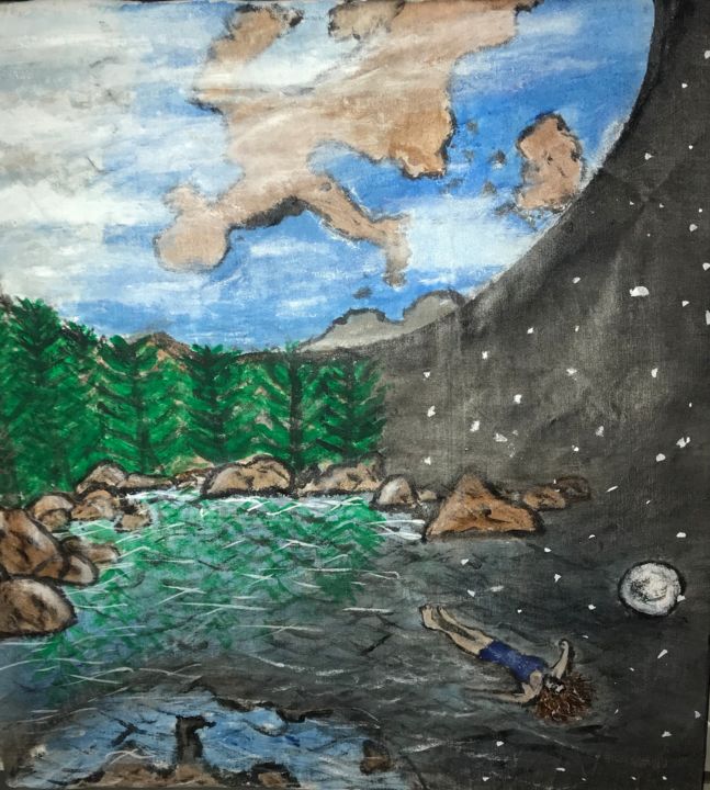 Painting titled "Lost in a wild" by Serxhio P, Original Artwork, Watercolor