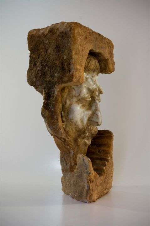 Sculpture titled "Avraam-marble, enca…" by Seryoja Stefanov, Original Artwork