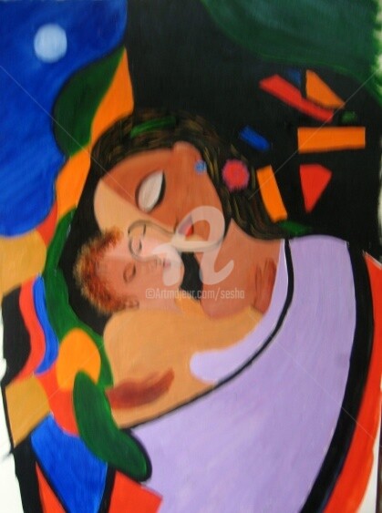 数字艺术 标题为“Mother and Child” 由Sesha, 原创艺术品