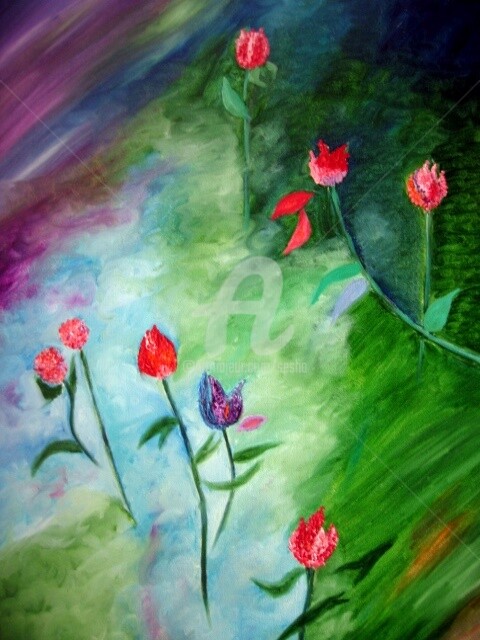 Digital Arts titled "Just Flowers" by Sesha, Original Artwork