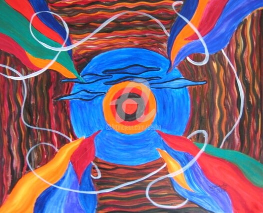 Digital Arts titled "Divine Guardian" by Sesha, Original Artwork, Oil