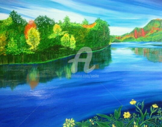 Digital Arts titled "Spring Morning" by Sesha, Original Artwork, Oil