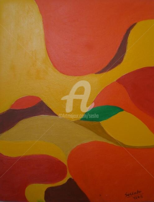 Digital Arts titled "Four Seasons-Autumn" by Sesha, Original Artwork, Oil