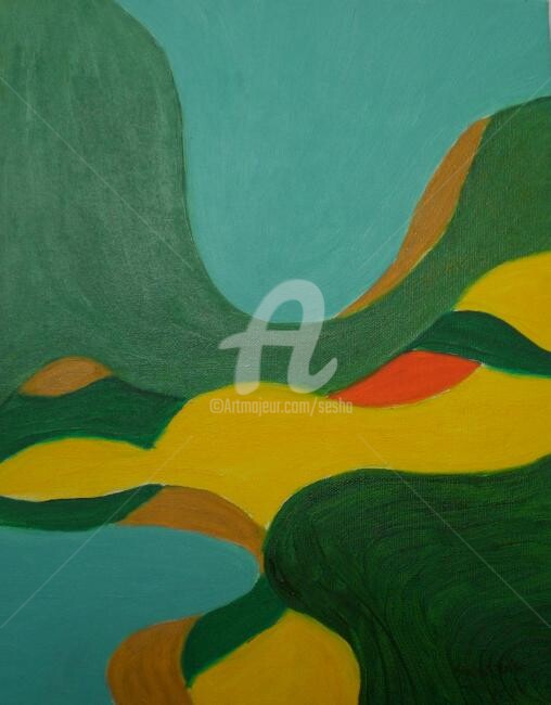 Digital Arts titled "Four Seasons-Summer" by Sesha, Original Artwork, Oil