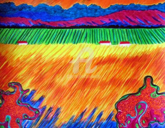 Digital Arts titled "Landscape- Harvest…" by Sesha, Original Artwork