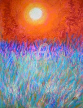 Digital Arts titled "Sunset" by Sesha, Original Artwork, Oil