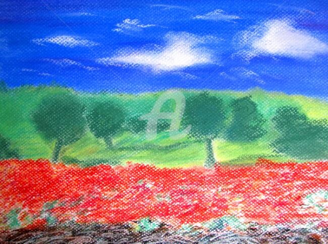Arte digital titulada "Spring Landscape" por Sesha, Obra de arte original, Oleo