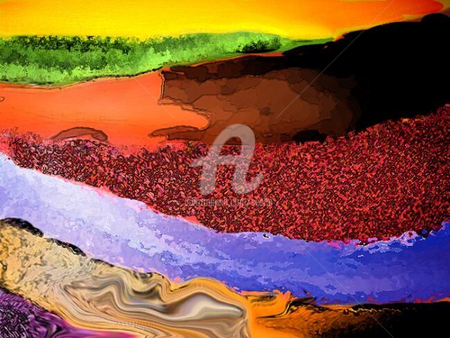 Digital Arts titled "Summer Landscape" by Sesha, Original Artwork, Other