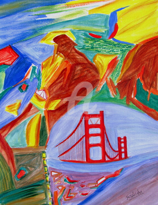 Digital Arts titled "San Francisco" by Sesha, Original Artwork, Oil
