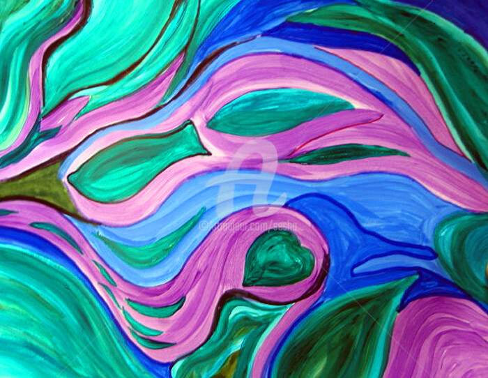 Digital Arts titled "Composition-8" by Sesha, Original Artwork, Oil