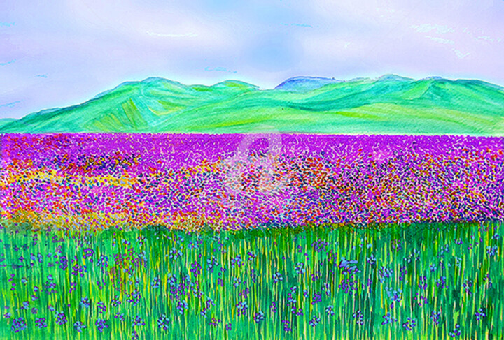Digitale Kunst mit dem Titel "Springtime Beauty" von Sesha, Original-Kunstwerk, Öl
