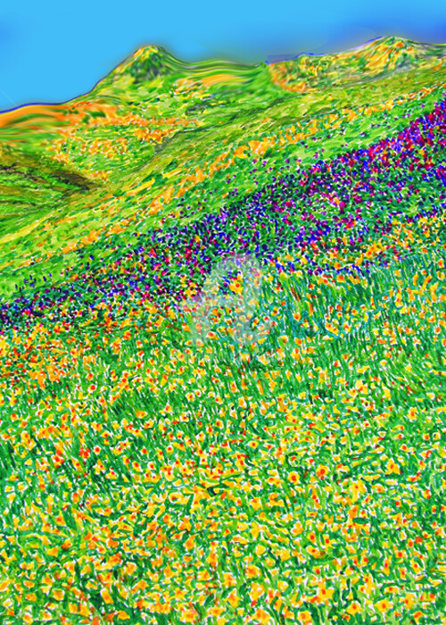 Arts numériques intitulée "Spring Flowers" par Sesha, Œuvre d'art originale, Huile