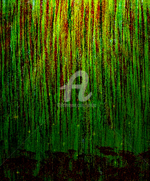 Arte digital titulada "In The Green Woods" por Sesha, Obra de arte original, Acuarela