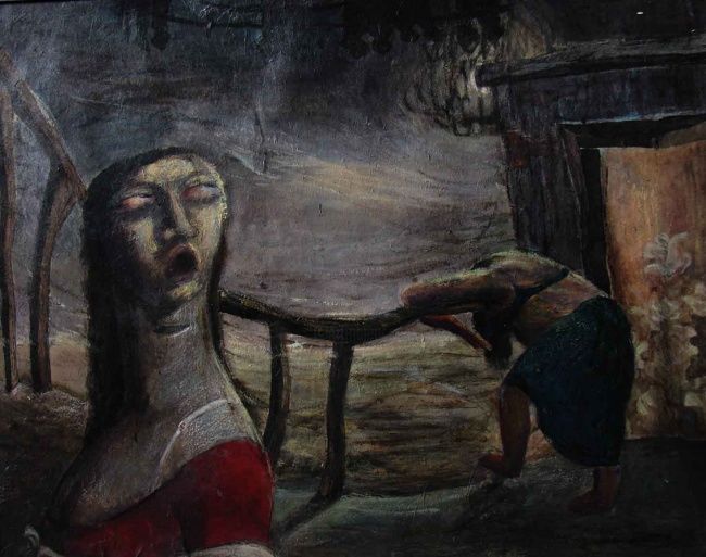 Painting titled "moonstroke" by Seshadri, Original Artwork