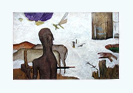 Malerei mit dem Titel "oneday inthe morning" von Seshadri, Original-Kunstwerk