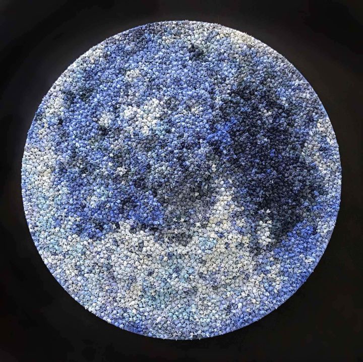 Sculpture titled "Blue Moon" by Seunghwui Koo, Original Art, Ceramics