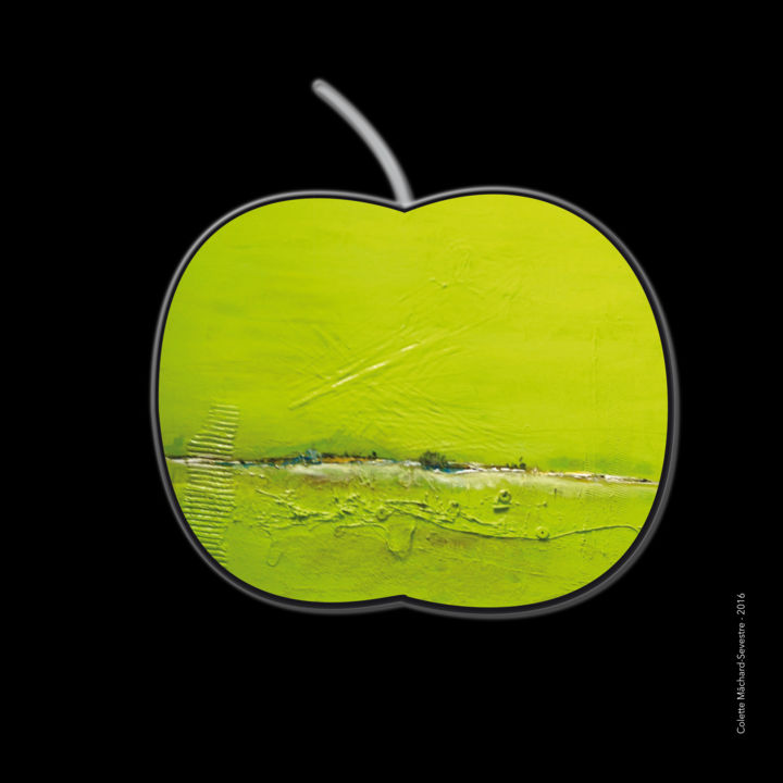 Arts numériques intitulée "Pomme verte.jpg" par Colette Mâchard-Sevestre, Œuvre d'art originale