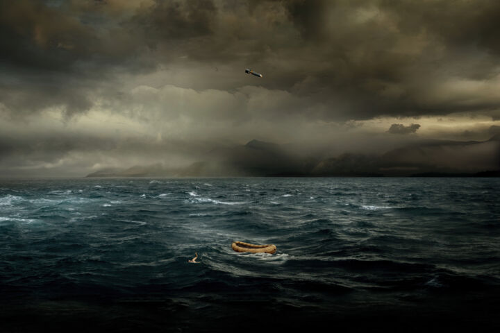 Digitale Kunst mit dem Titel "Swim" von Seven Rol, Original-Kunstwerk, Digitale Malerei