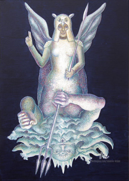 Schilderij getiteld "Athena Poseïdon" door Séverin Krön, Origineel Kunstwerk
