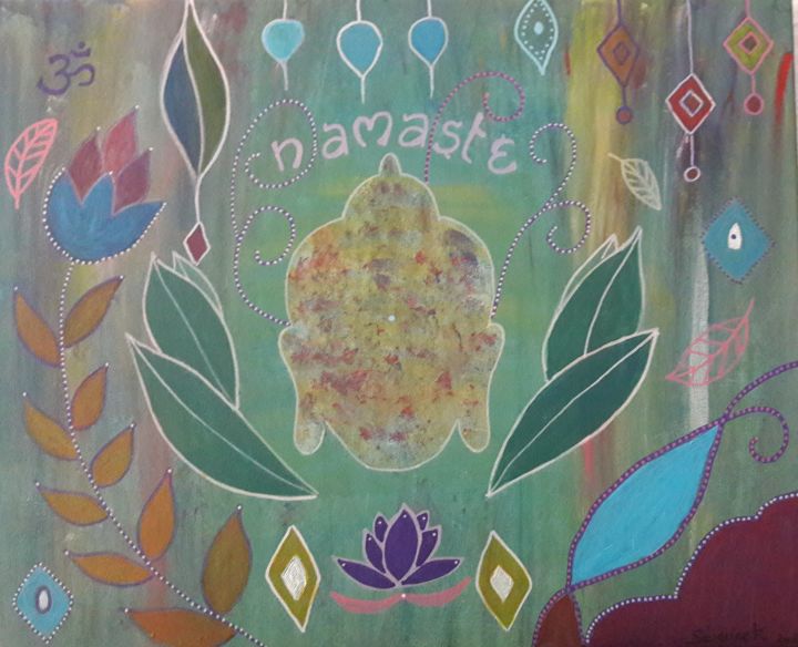 Painting titled "Namaste" by Séverine K. Art'Zen, Original Artwork, Acrylic