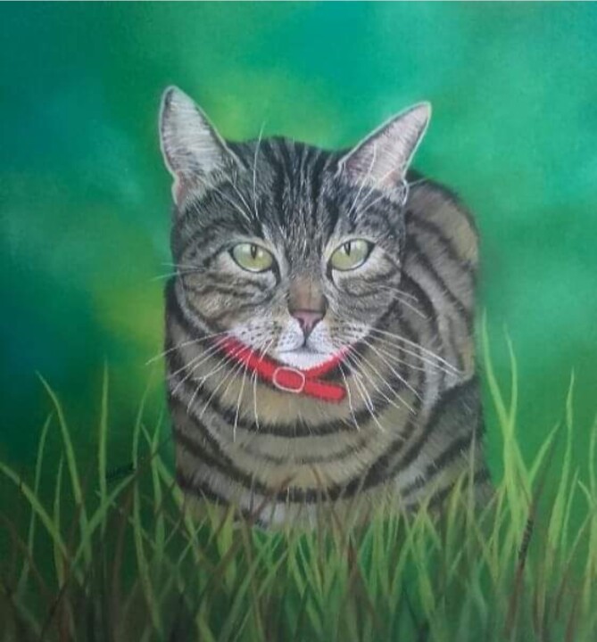 Painting titled "GINGER" by Severine Soulas, Original Artwork, Pastel Mounted on artwork_cat.