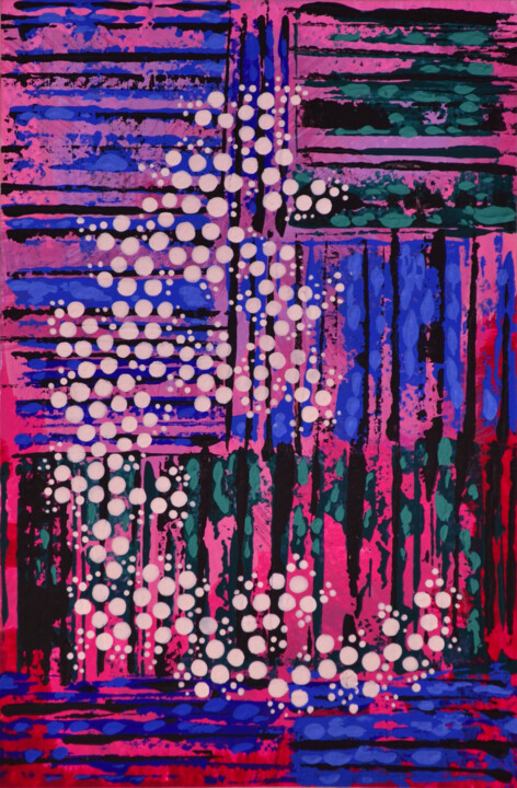 Malerei mit dem Titel "Colorful Spots (088)" von Sevil Ahmadian, Original-Kunstwerk, Acryl