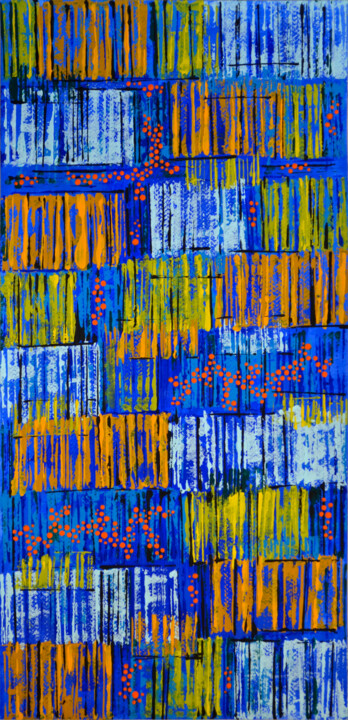 Картина под названием "Colorful Spots (097)" - Sevil Ahmadian, Подлинное произведение искусства, Акрил