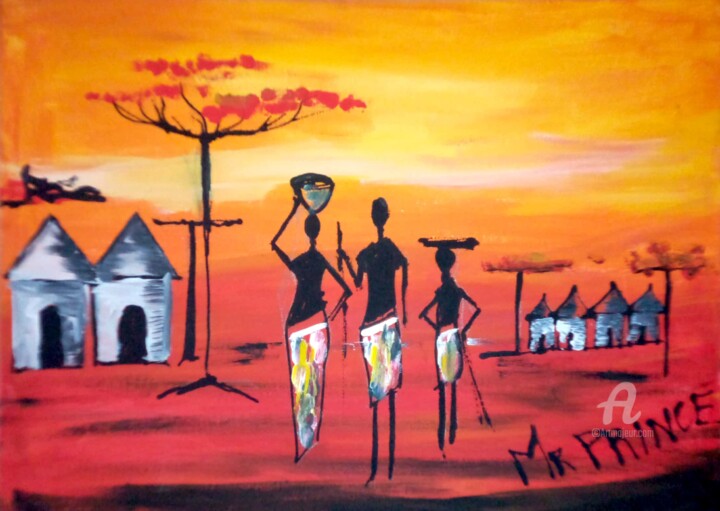Painting titled "ART144" by Sewa Situ Prince-Agbodjan, Original Artwork, Acrylic