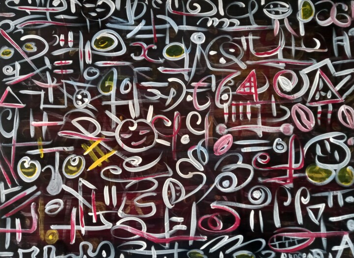 Peinture intitulée "L'art en Trance" par Angelo Hossou Zoffoun, Œuvre d'art originale, Acrylique