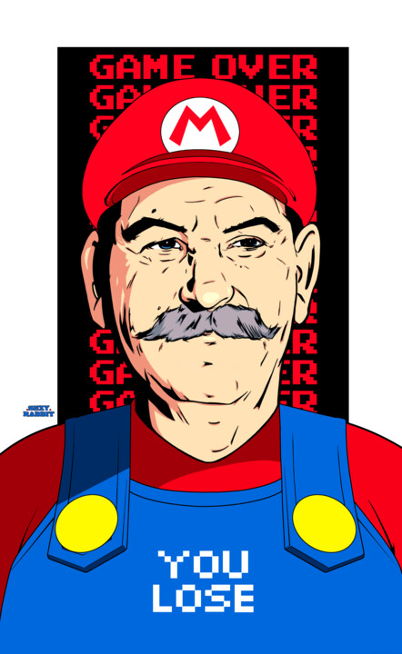 Dessin intitulée "Staline Mario ( You…" par Sexy Rabbit, Œuvre d'art originale, Photographie numérique