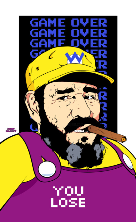 Dessin intitulée "Fidel Wario ( You L…" par Sexy Rabbit, Œuvre d'art originale, Photographie numérique