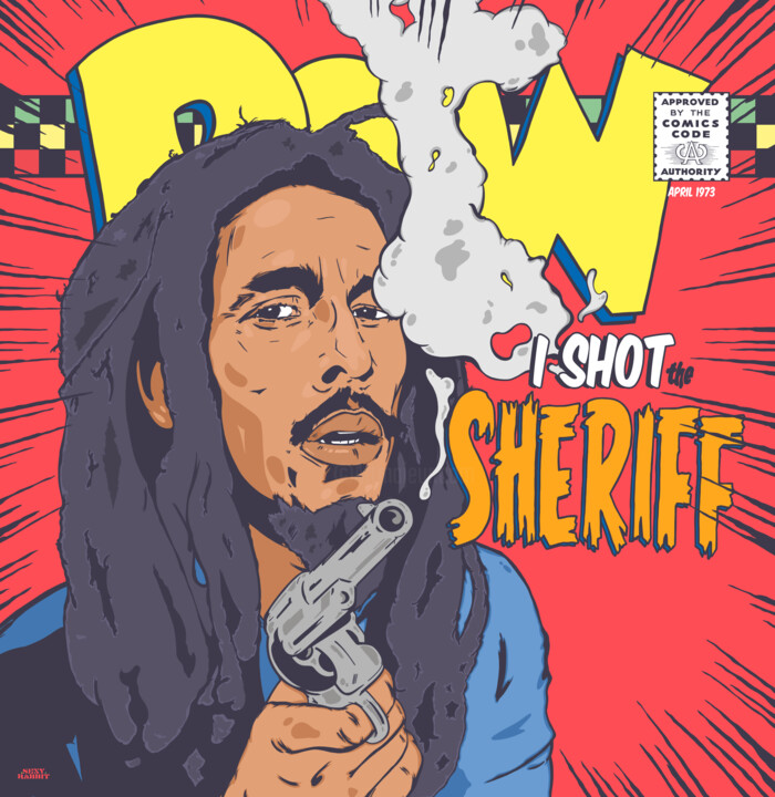 Drawing titled "I Shot The Sheriff" by Sexy Rabbit, Original Artwork, Digital Photography