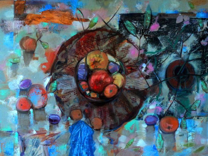 Картина под названием "Still life (80x60cm…" - Seyran Mejanyan, Подлинное произведение искусства, Масло Установлен на Деревя…