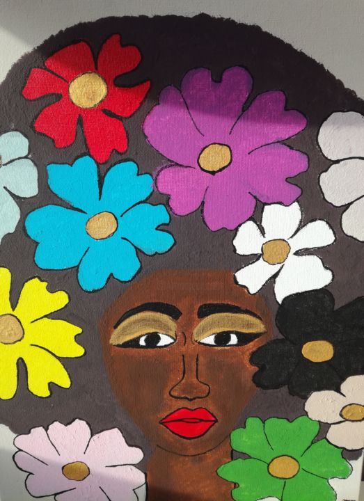 Peinture intitulée "Série STYL'AFRIQUE22" par Sandrine Fiacre, Œuvre d'art originale, Acrylique