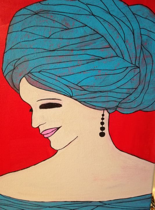 Peinture intitulée "Série STYL'AFRIQUE24" par Sandrine Fiacre, Œuvre d'art originale, Acrylique