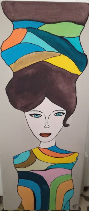 Peinture intitulée "Série STYL'AFRIQUE27" par Sandrine Fiacre, Œuvre d'art originale, Acrylique