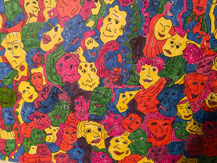 Painting titled "Faces-à-main 2" by Steven G Humble, Original Artwork, Ink