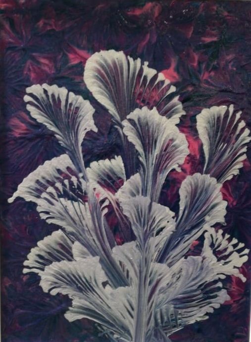 Картина под названием "White Flowers" - Shabana Vashi, Подлинное произведение искусства, Акрил