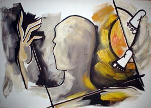 Peinture intitulée "The Past" par Shabu Kutty, Œuvre d'art originale