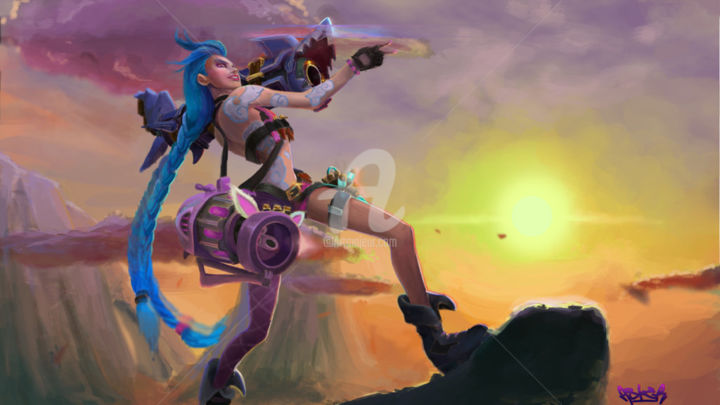 Artes digitais intitulada "jinx" por Asker, Obras de arte originais, Pintura digital