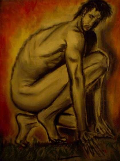 Painting titled "Humo Lupus" by Shadowliber, Original Artwork, Oil