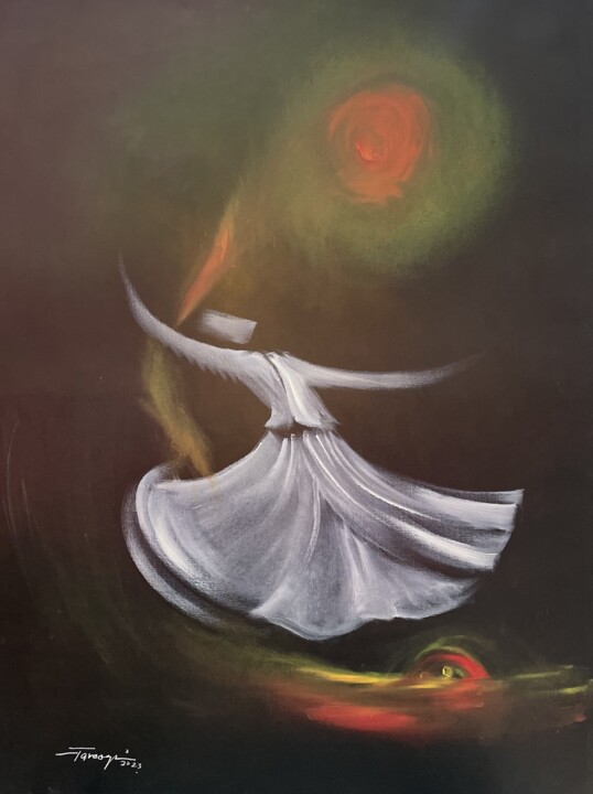 绘画 标题为“Whirling Dervishes…” 由Shafique Farooqi, 原创艺术品, 油