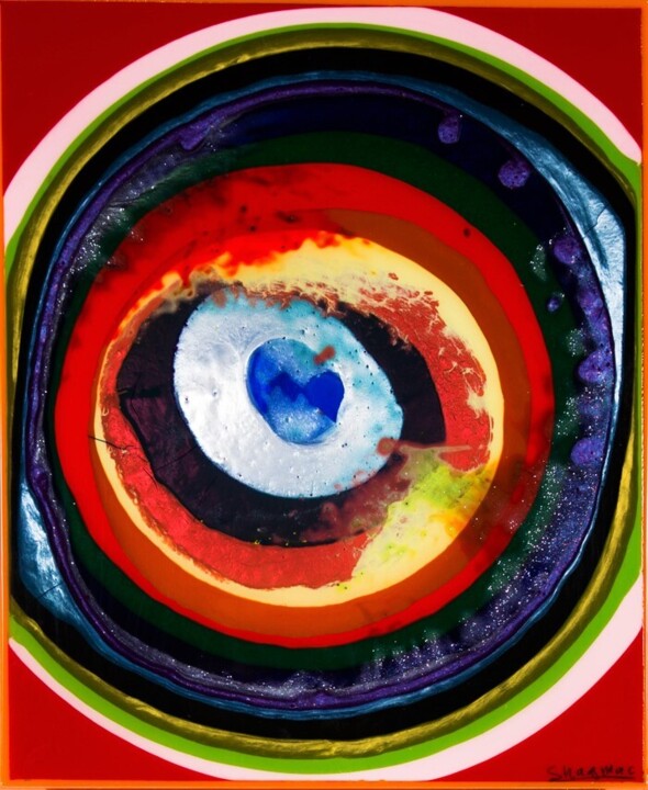 Peinture intitulée "Eye-of-the-galaxy" par Shagmac, Œuvre d'art originale, Pigments