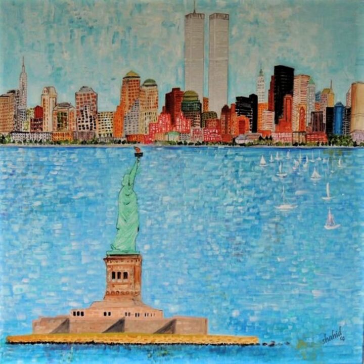Painting titled "New York, Summer of…" by Shahid Zuberi, Original Artwork, Acrylic