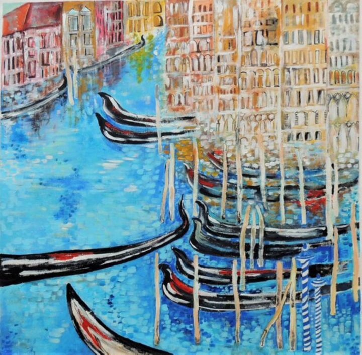 Painting titled "Venice" by Shahid Zuberi, Original Artwork, Acrylic