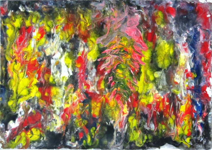 Painting titled "Abstract No. 412" by Shahriar Aghakhani, Original Artwork, Watercolor