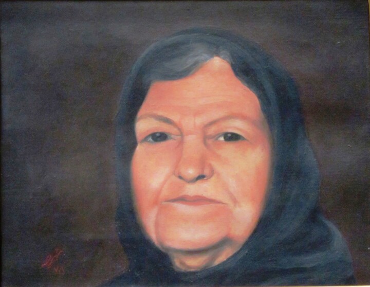 Pintura intitulada "Grand mom" por Shahriar Aghakhani, Obras de arte originais, Óleo