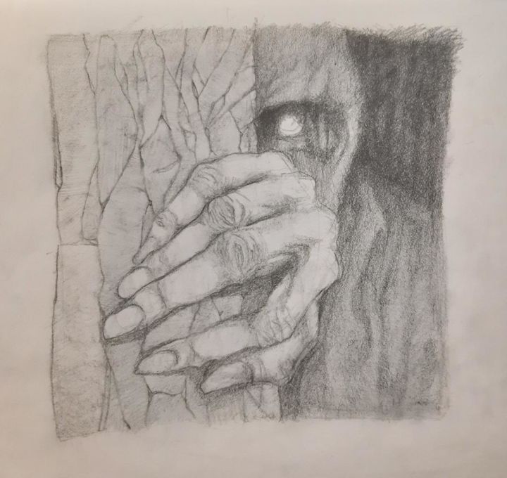 Drawing titled "Abyss" by Shahriar Ghorbanian, Original Artwork, Pencil